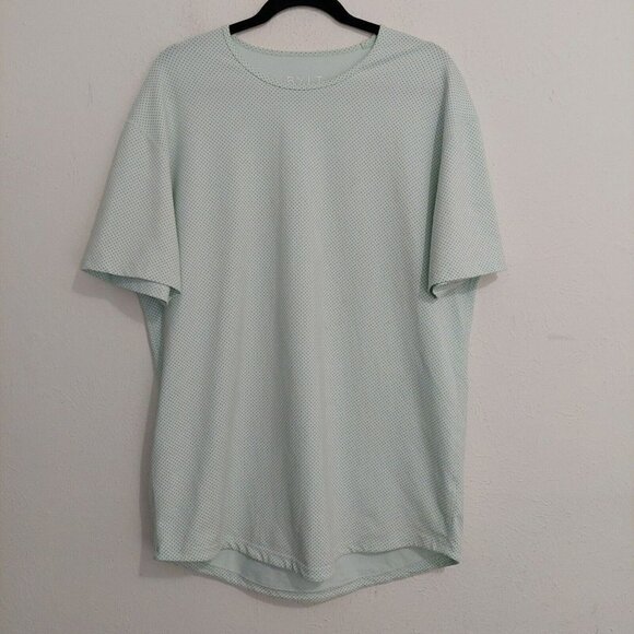 BYLT Drop Cut S/S Lux T-Shirt Men Size XL Light Green Pin Dot Modern Lightweight - Picture 1 of 11